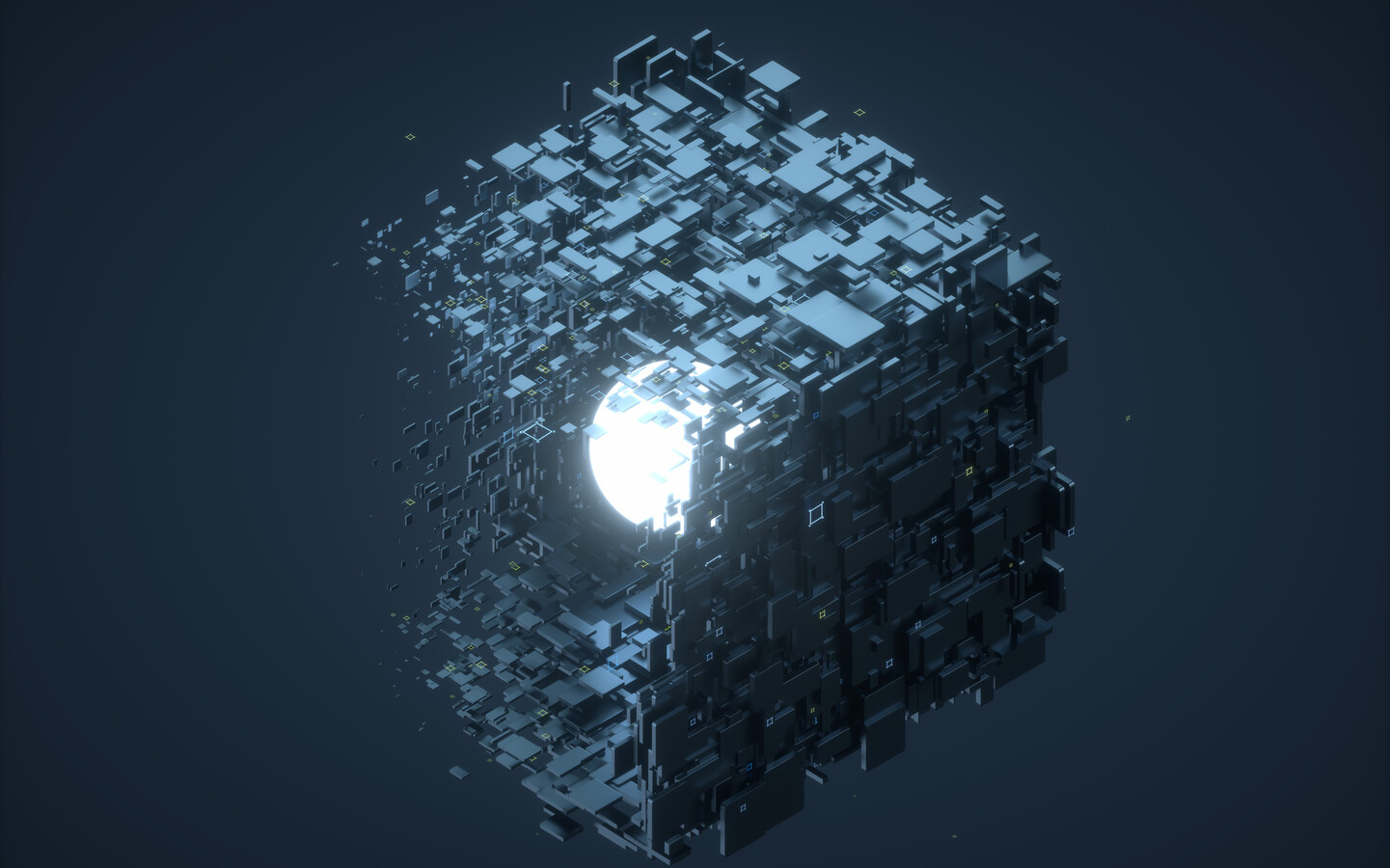 Futuristic Cube Technology Textured Object